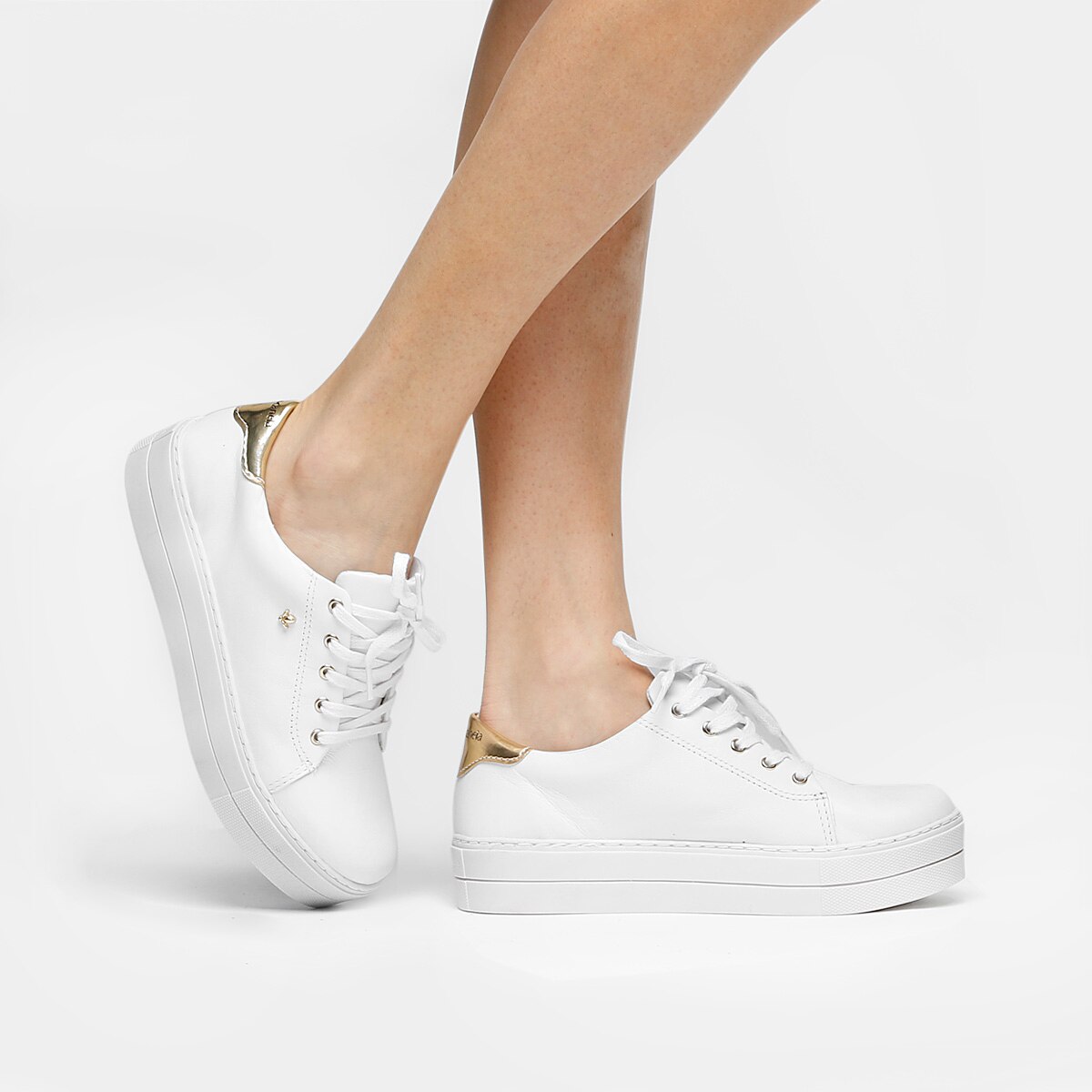 Tênis Couro Cravo \u0026 Canela Flatform Feminino - Branco | Netshoes